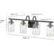Clifton 4 Light 33.25 inch Matte Black/Brushed Nickel Vanity Light Wall Light